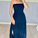 Vestido Longo Lastex Lauren Crepe de Seda