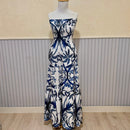 Vestido Longo Lastex Lauren Crepe de Seda