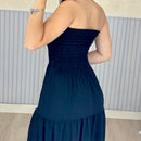 Vestido Longo Lastex Lauren Crepe de Seda