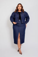 Jaqueta Jeans Azul Escuro