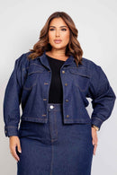 Jaqueta Jeans Azul Escuro