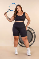 Short Fintes com Bolso, Alto de Poliamida Zero Transpar�ncia