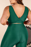 Top Duplo de Poliamida 3D com Costas Transpassada