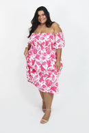 Vestido Midi Ombro a Ombro com Mangas Diana